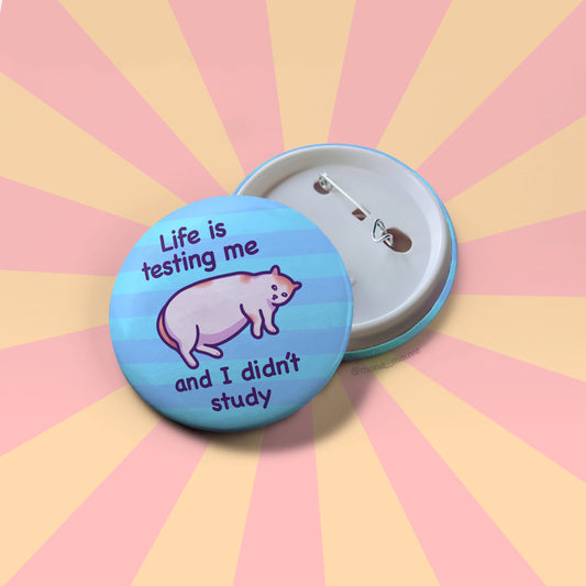 Life Is Testing Me Cat Meme | Funny Button Badge
