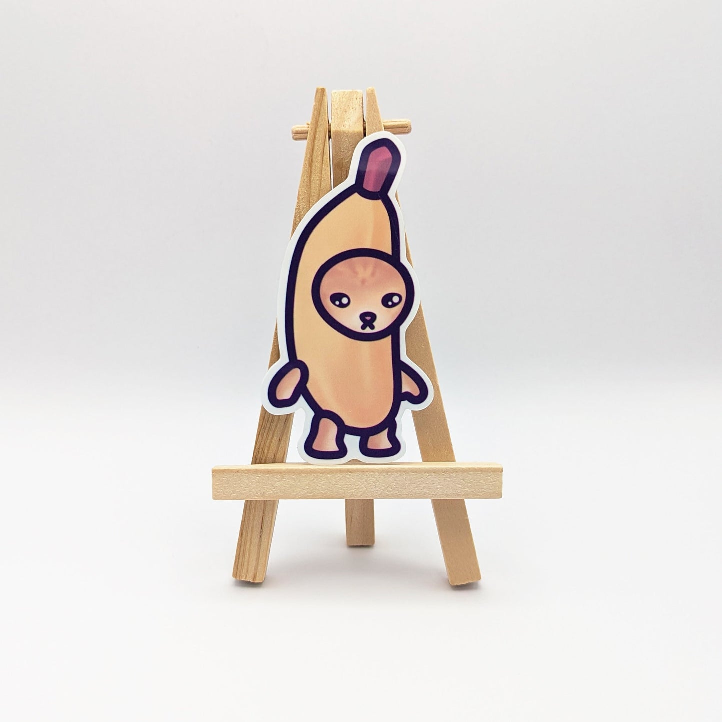 Banana Cat Meme Vinyl Sticker | Snack Cats Collection
