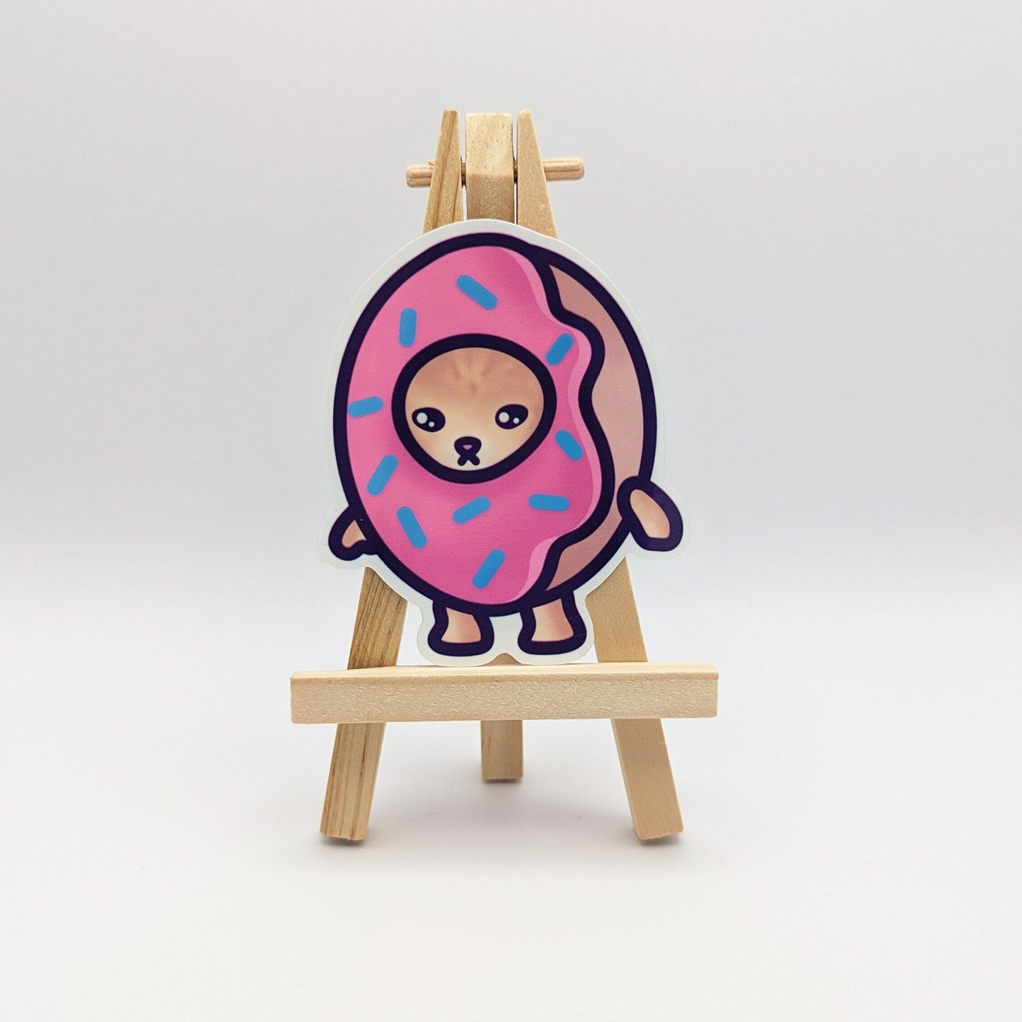 Donut Cat Meme Vinyl Sticker | Snack Cats Collection