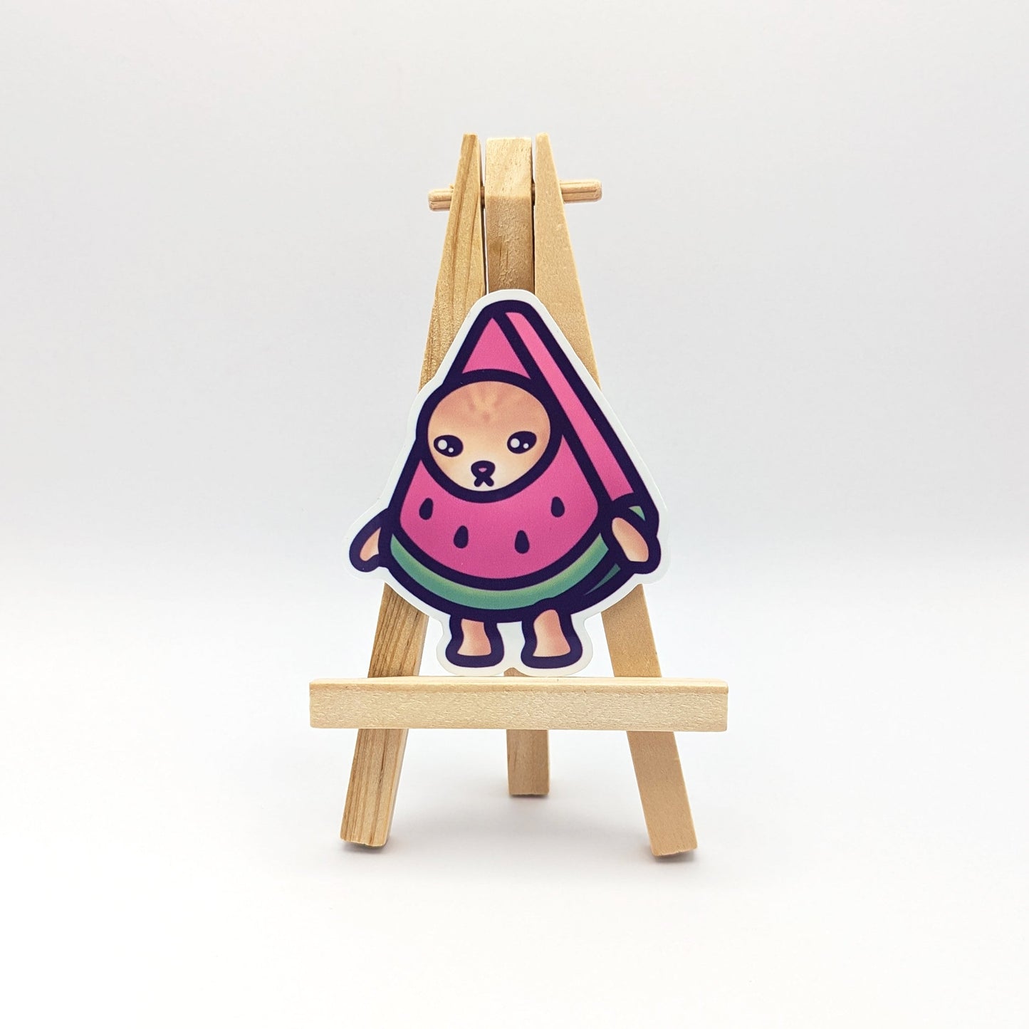 Watermelon Cat Meme Vinyl Sticker | Snack Cats Collection