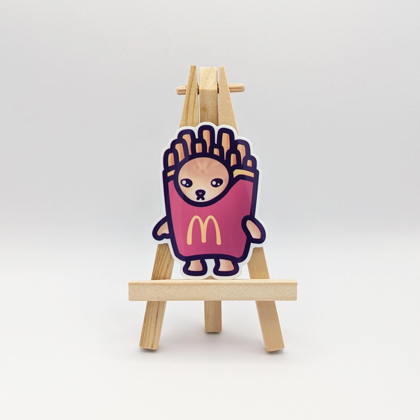 Fries Cat Meme Vinyl Sticker | Snack Cats Collection