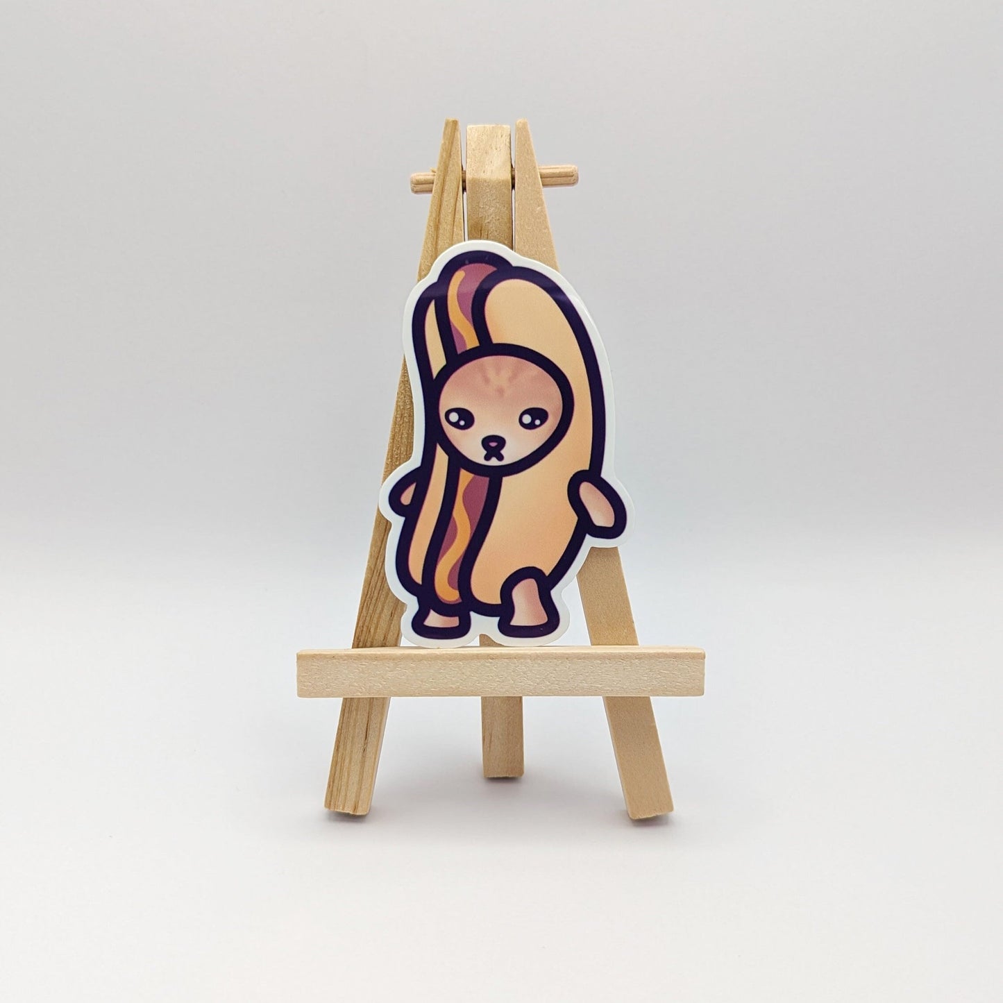 Hot Dog Cat Meme Vinyl Sticker | Snack Cat Collection