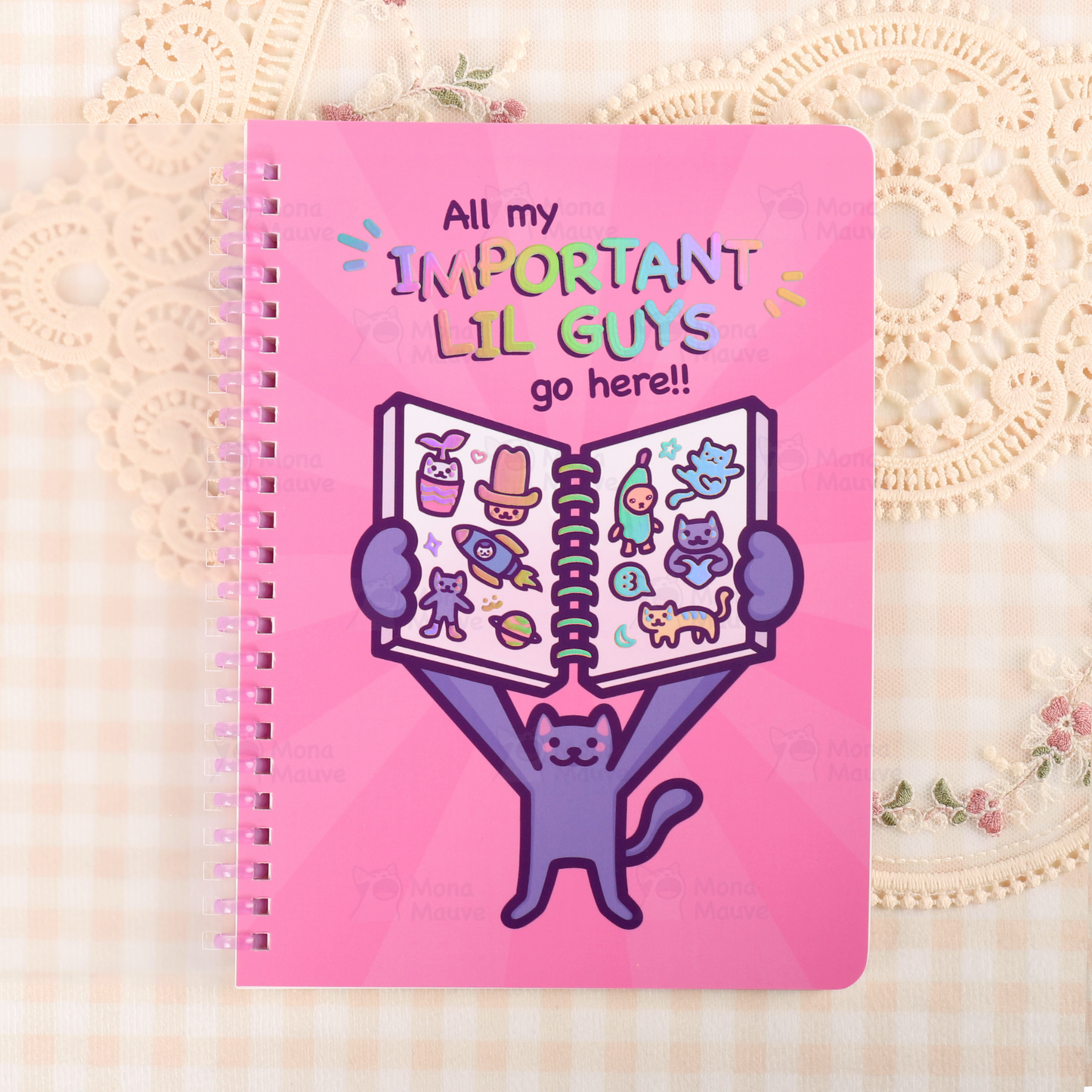 Cute Cat Reusable Sticker Book | Holographic Blank Album for Sticker Collecting