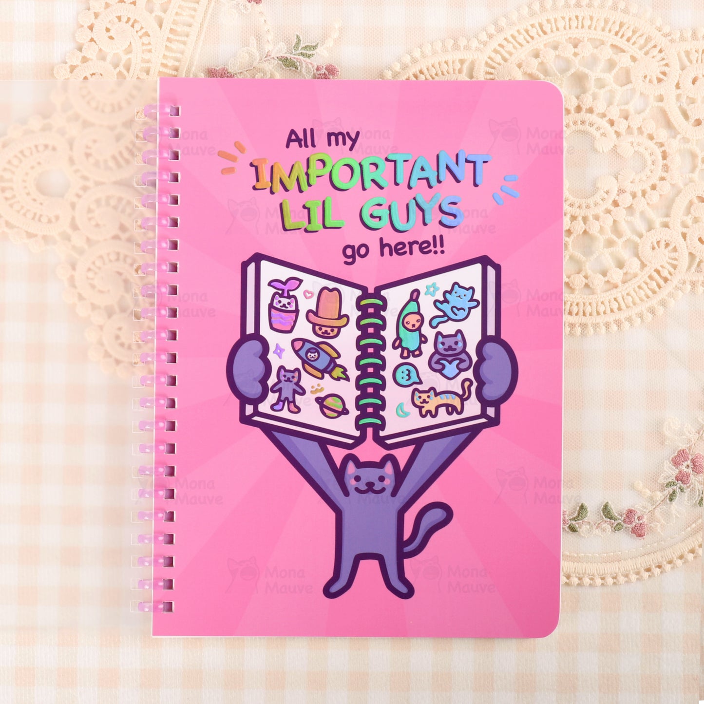 Funny Cat Reusable Sticker Book | Holographic Blank Album for Sticker Collecting