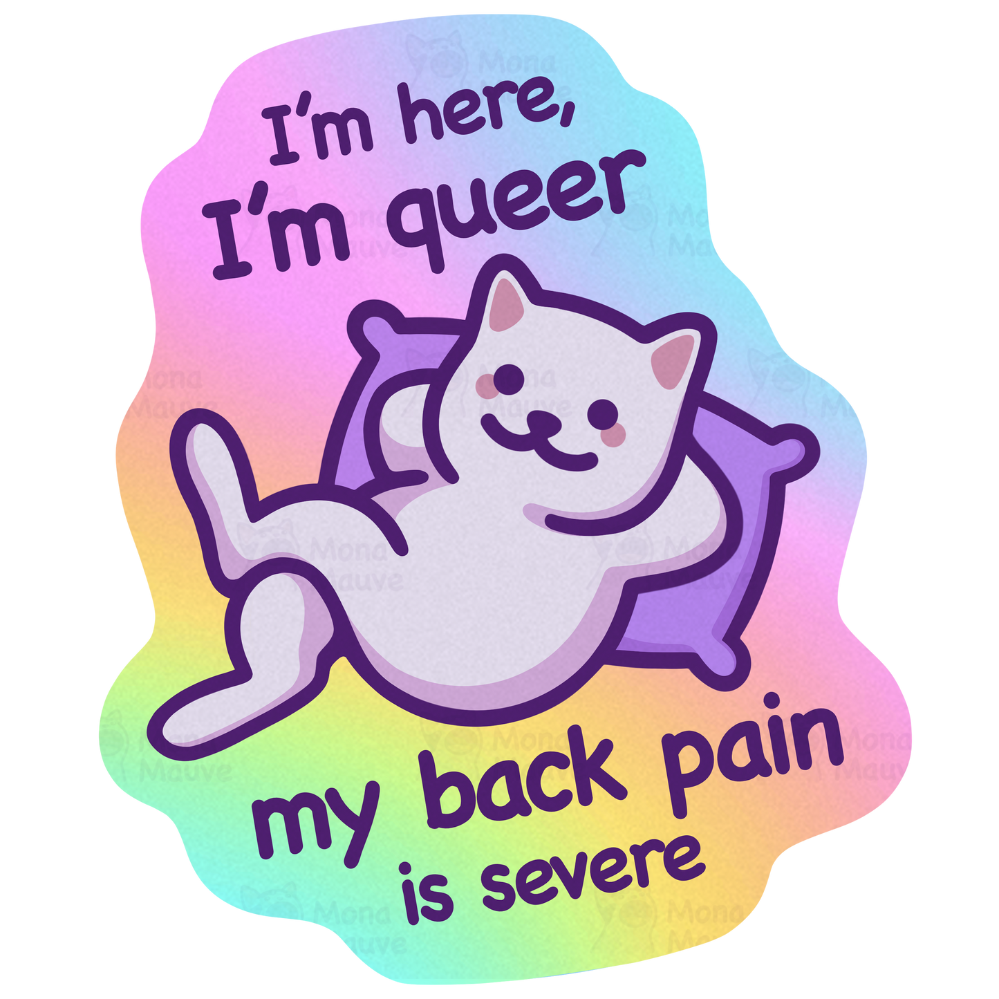 Funny Cat Meme Vinyl Sticker | I'm Here, I'm Queer