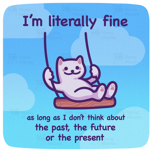 Funny Cat Meme Vinyl Sticker | I'm Literally Fine