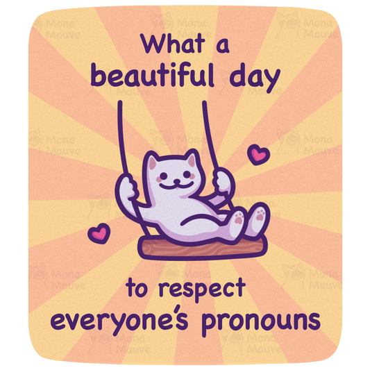 Respect Pronouns Vinyl Sticker | Trans, Gender Fluid & Non-Binary Pride