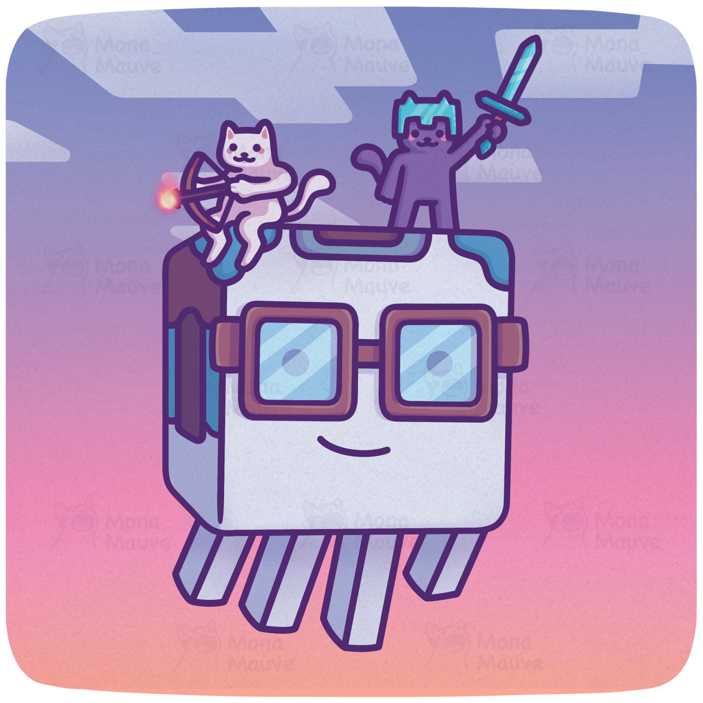 Funny Cat Gamer Vinyl Sticker | Cats In a Video Game