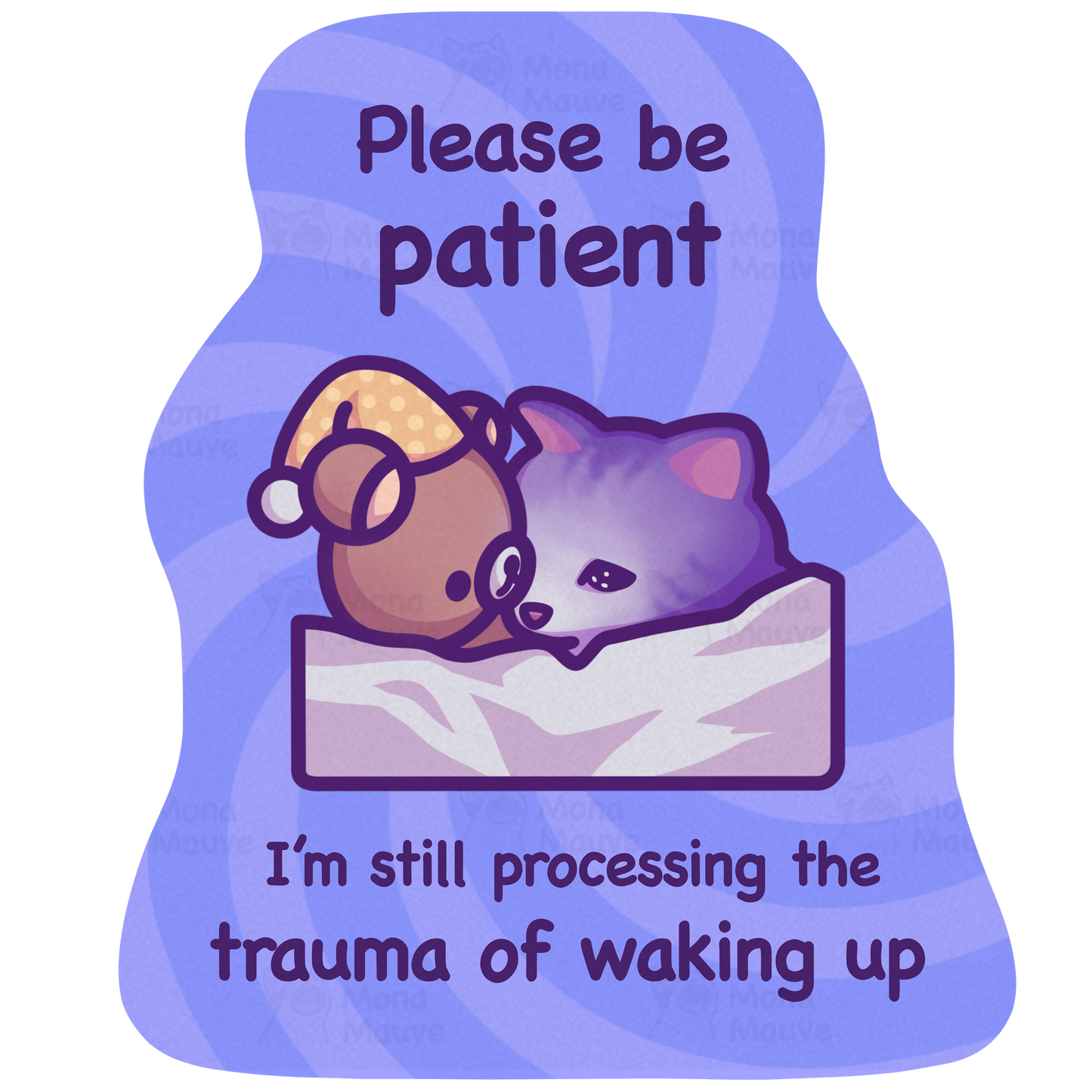 Trauma of Waking Up | Funny Cat Meme Vinyl Sticker