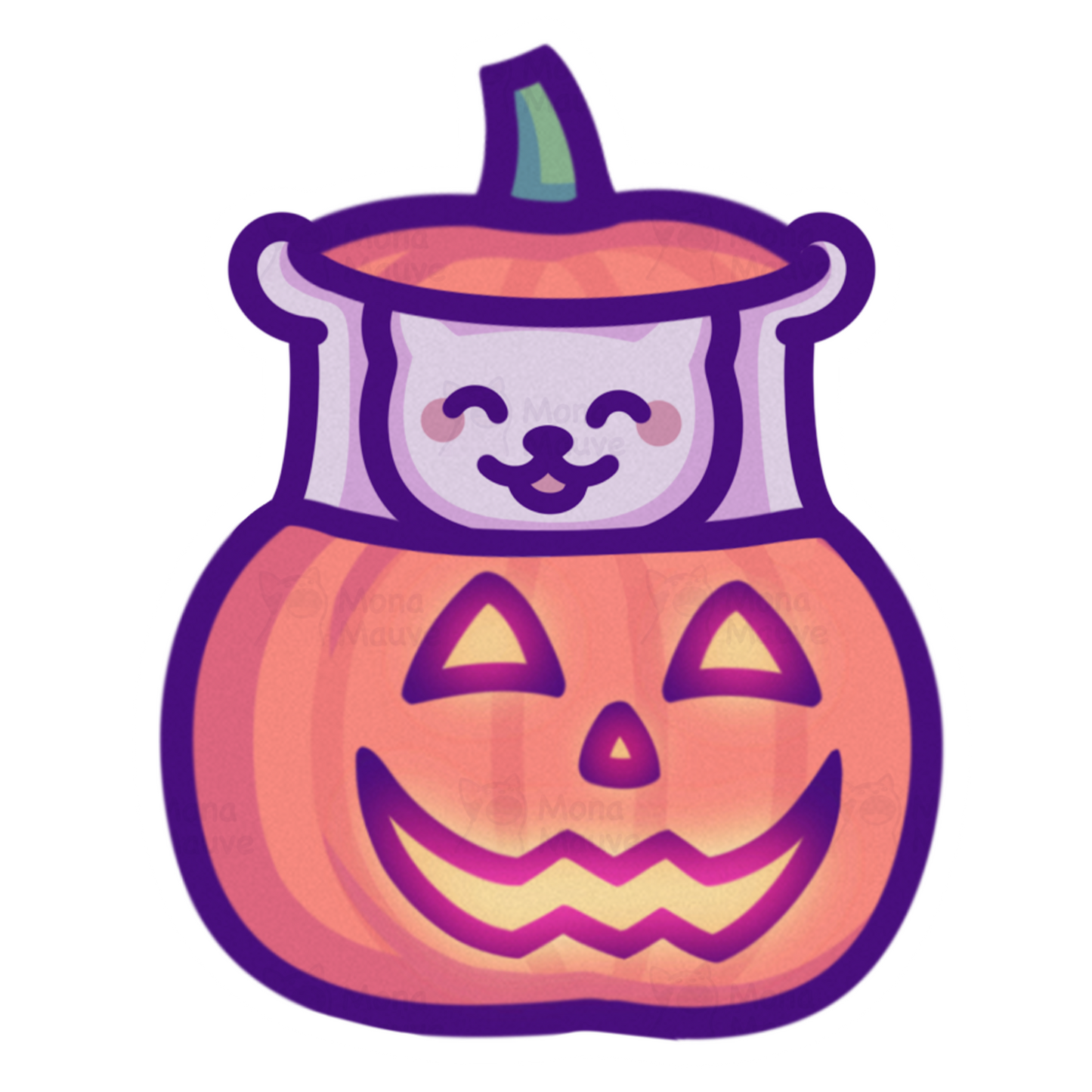 Cat in a Pumpkin | Cute Halloween Vinyl Sticker