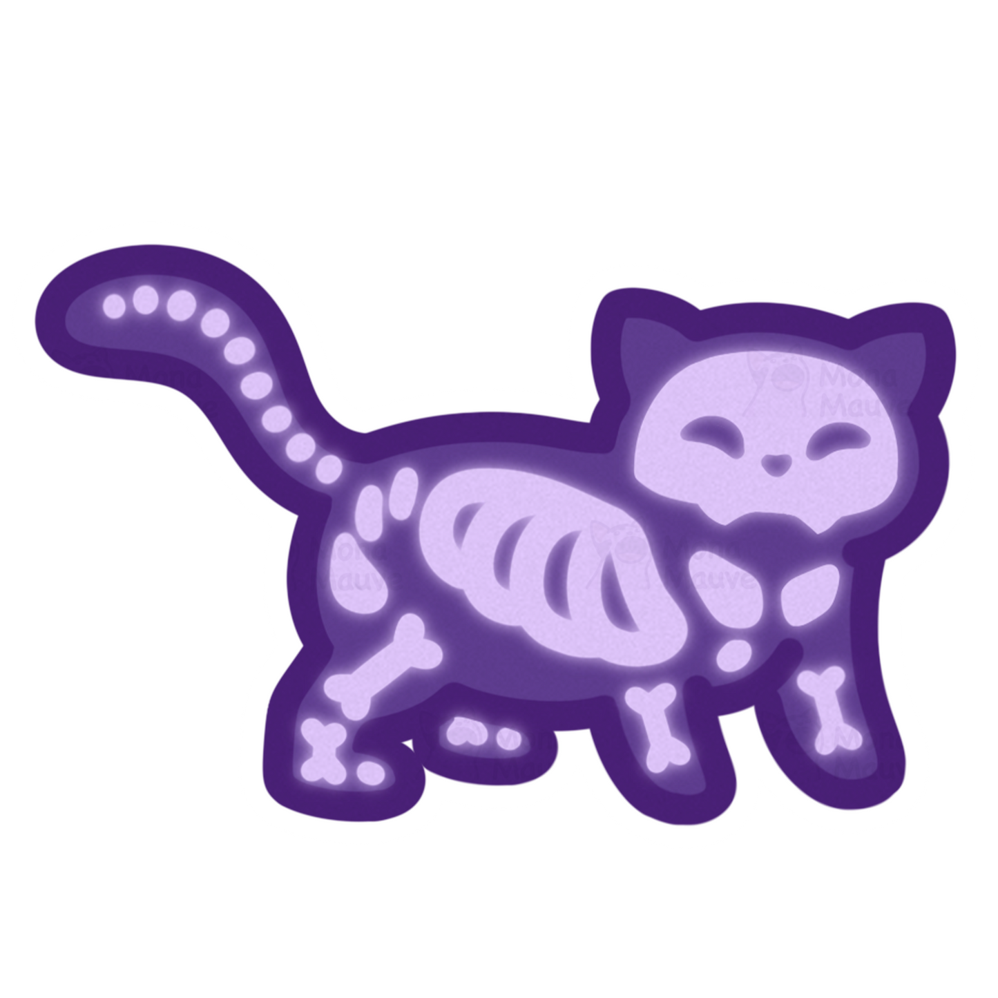 Skeleton Cat | Cute Halloween Vinyl Sticker