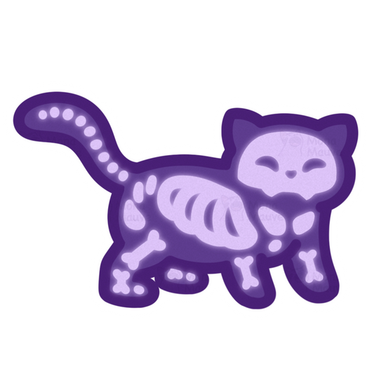 Skeleton Cat | Cute Halloween Vinyl Sticker