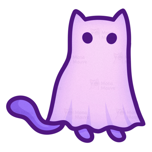Ghost Cat | Vinyl Halloween Cat Sticker