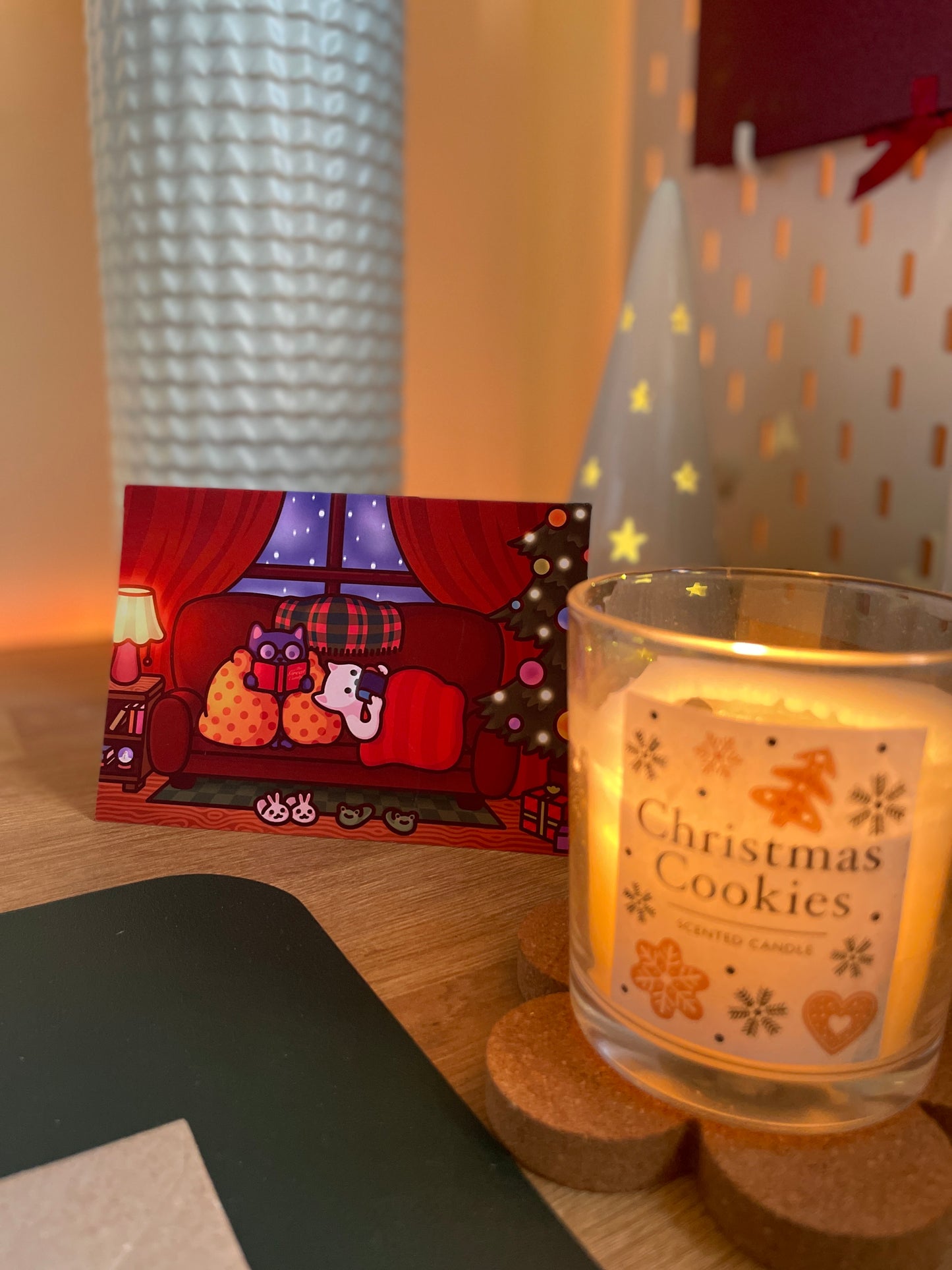 Cute Cat Christmas Card | Cosy & Wholesome Festive Illustration