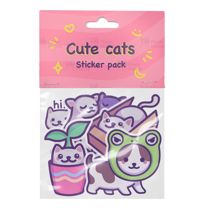 Cute Cats Sticker Pack | Wholesome Vinyl Stickers