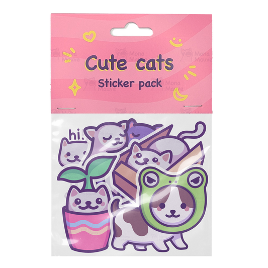 Cute Cats Sticker Pack | Wholesome Vinyl Stickers