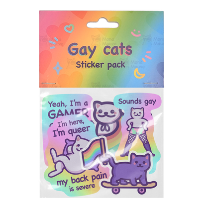 Gay Cats Sticker Pack | Vinyl Pride Stickers