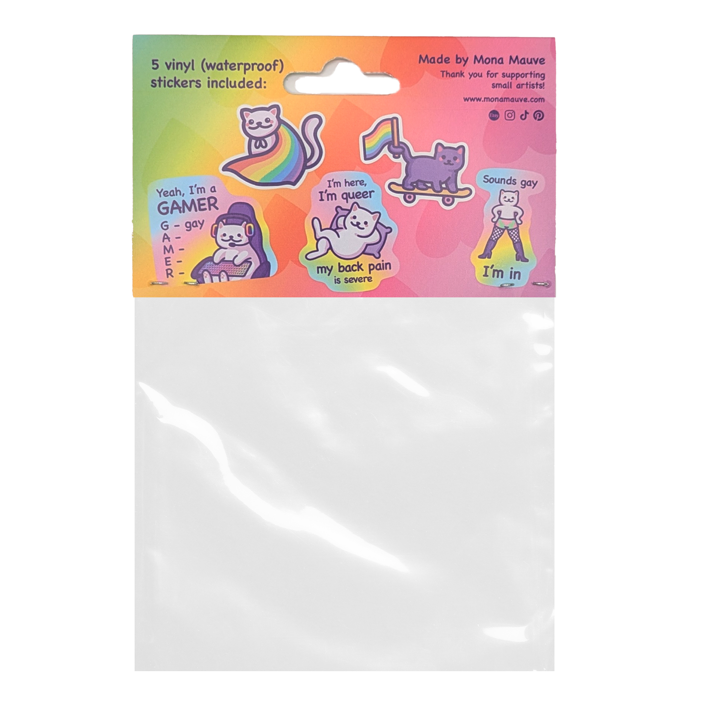 Gay Cats Sticker Pack | Vinyl Pride Stickers