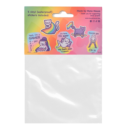 Gay Cats Sticker Pack | Vinyl Pride Stickers
