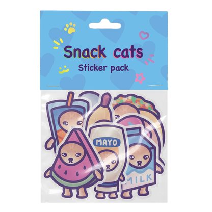 Snack Cats Sticker Pack | Vinyl Meme Stickers