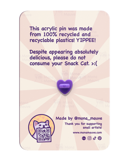 Mayo Cat Pin | Snack Cats Collection | 40mm Acrylic Badge Butterfly Clutch
