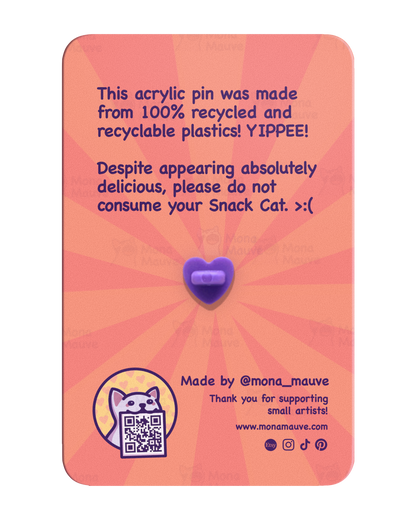 Taco Cat Pin | Snack Cats Collection | 40mm Acrylic Badge Butterfly Clutch