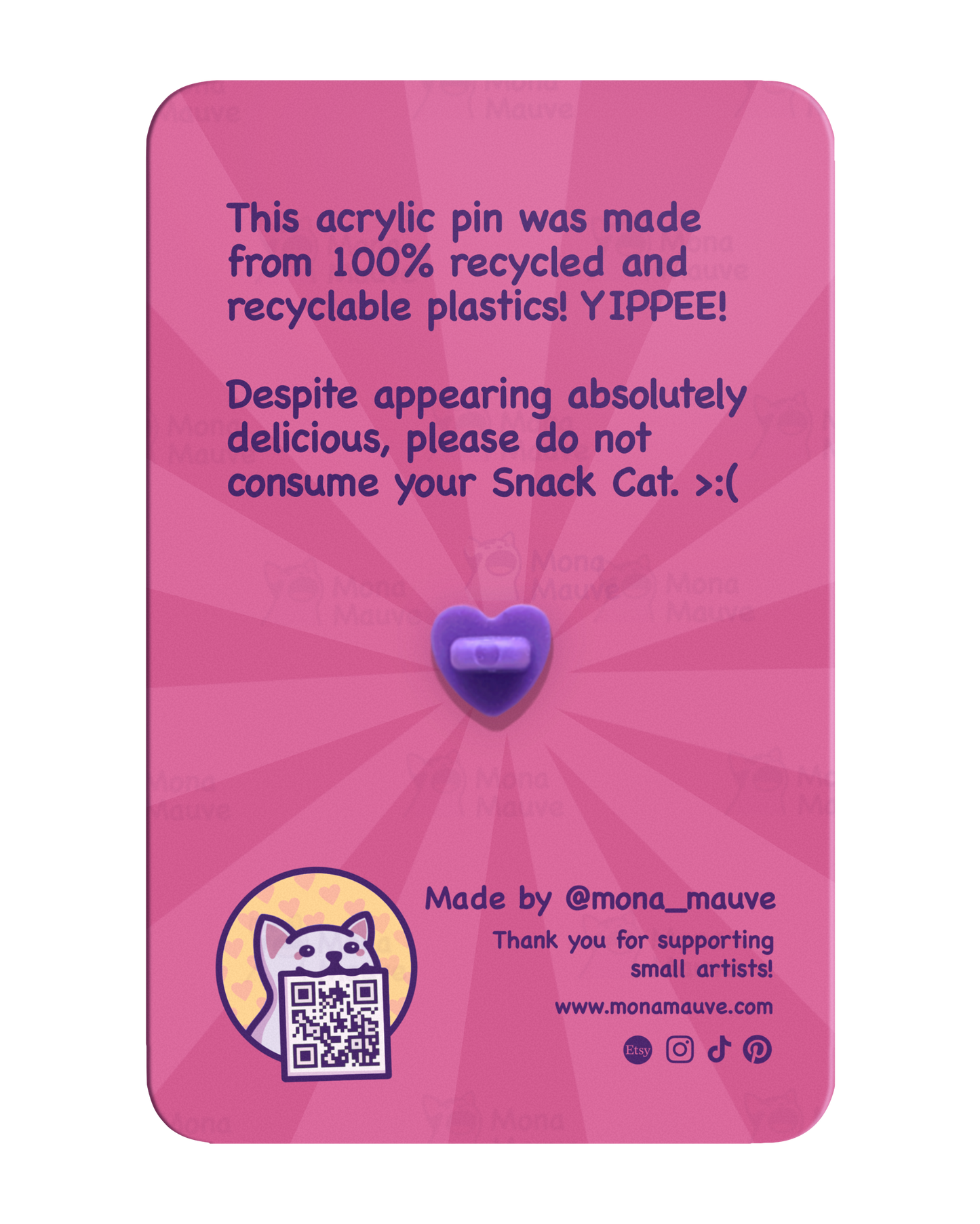 Cupcake Cat Pin | Snack Cats Collection | 40mm Acrylic Badge