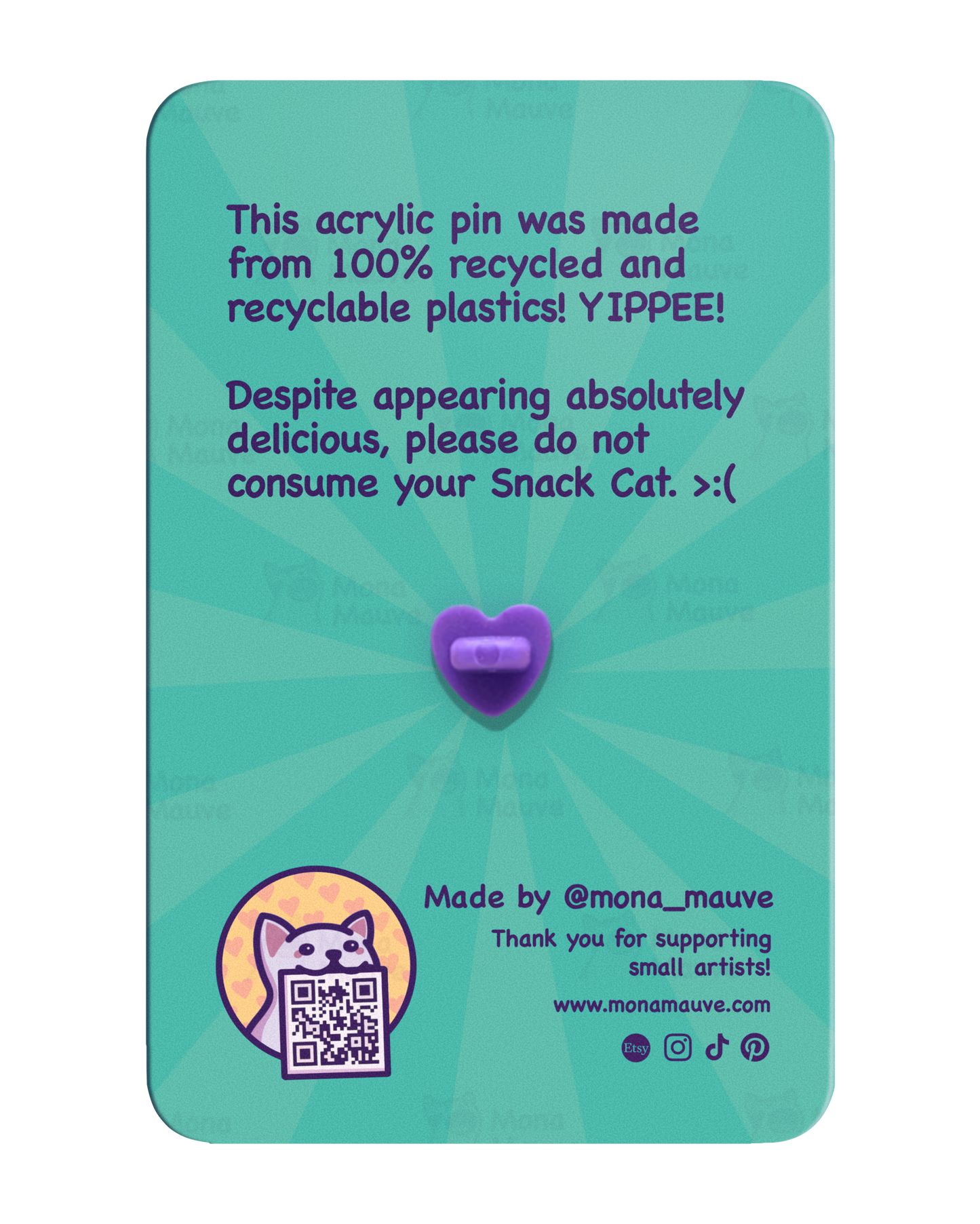 Beans Cat Pin | Snack Cats Collection | 40mm Acrylic Badge Butterfly Clutch