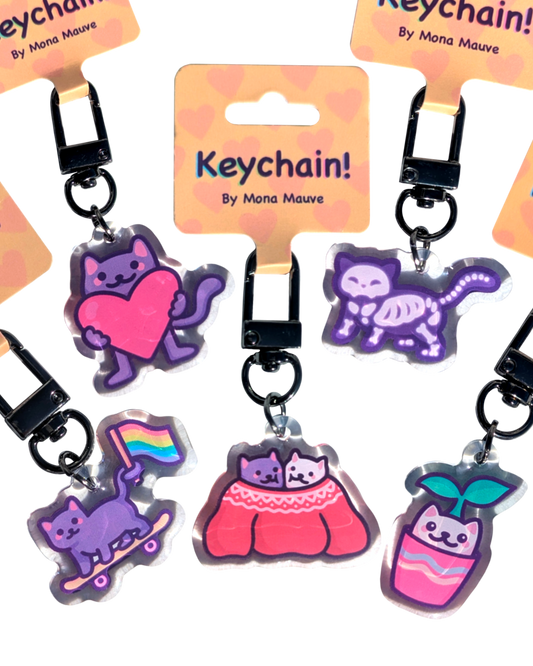 Epoxy Cat Keychain | Cute Cat Bag Charm | Multiple Designs