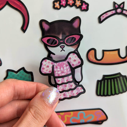 Cat Dress-Up Fridge Magnet Set | Summer Pack