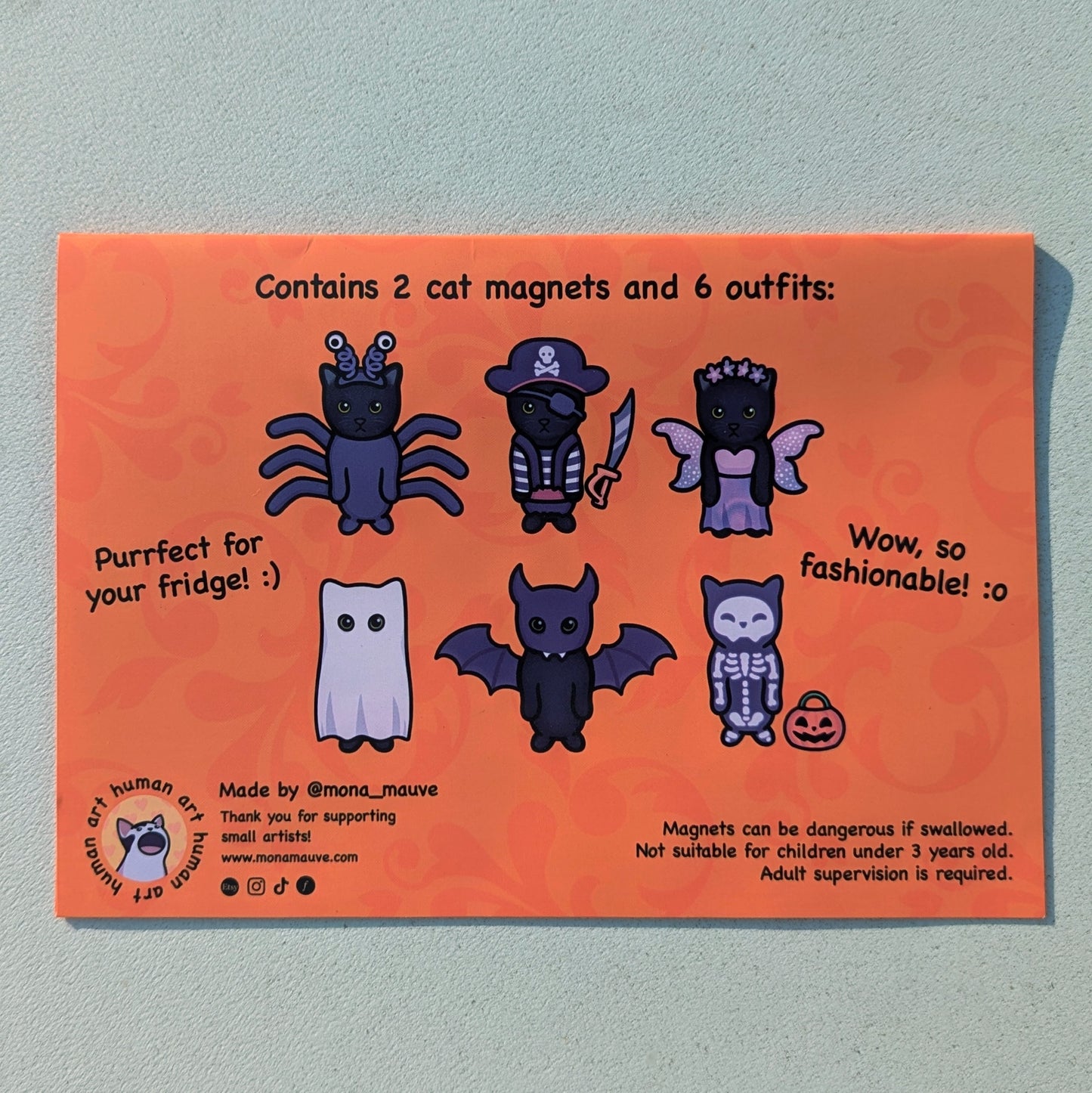 Cat Dress-Up Fridge Magnet Set | Halloween Pack