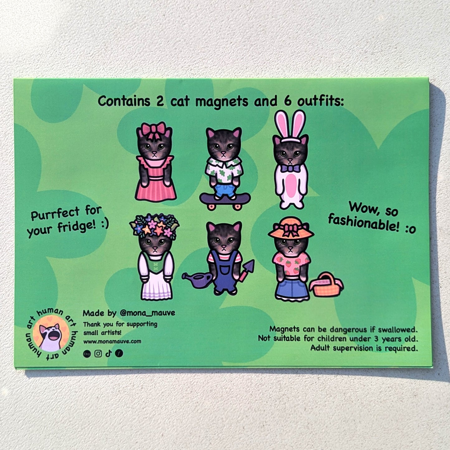 Cat Dress-Up Fridge Magnet Set | Spring Pack