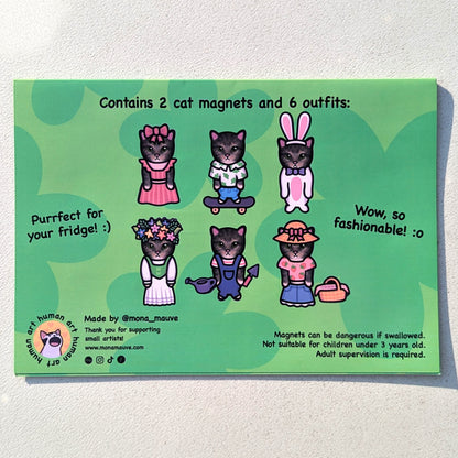 Cat Dress-Up Fridge Magnet Set | Spring Pack