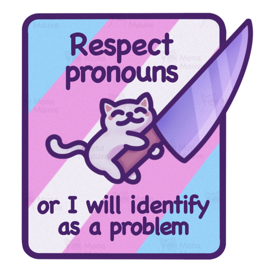 Respect Pronouns Vinyl Sticker | Trans, Gender Fluid & Non-Binary Pride