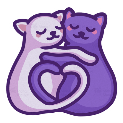 Cute Cat Love Vinyl Sticker | Cat Tails Making a Love Heart