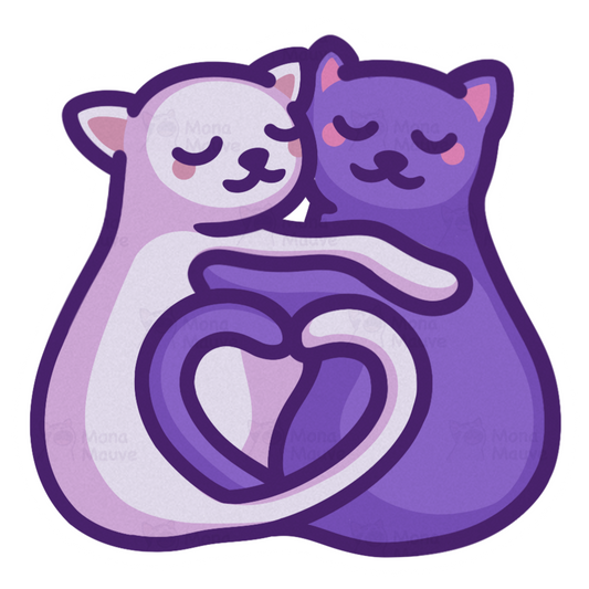 Cute Cat Love Vinyl Sticker | Cat Tails Making a Love Heart