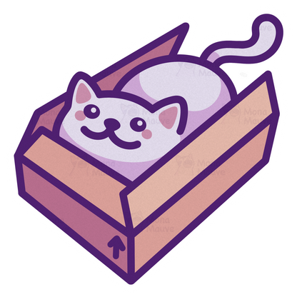 Cat in a Box Vinyl Sticker | Cute Cat Meme | Kawaii Waterproof Sticker