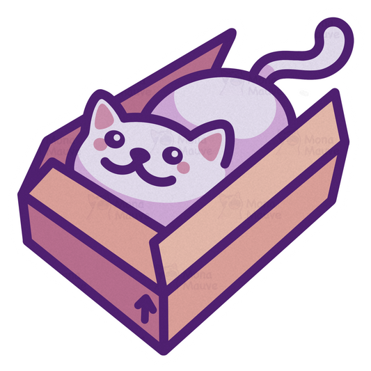 Cat in a Box Vinyl Sticker | Cute Cat Meme | Kawaii Waterproof Sticker
