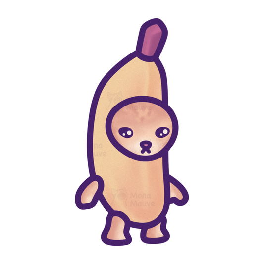 Banana Cat Meme Vinyl Sticker | Snack Cats Collection