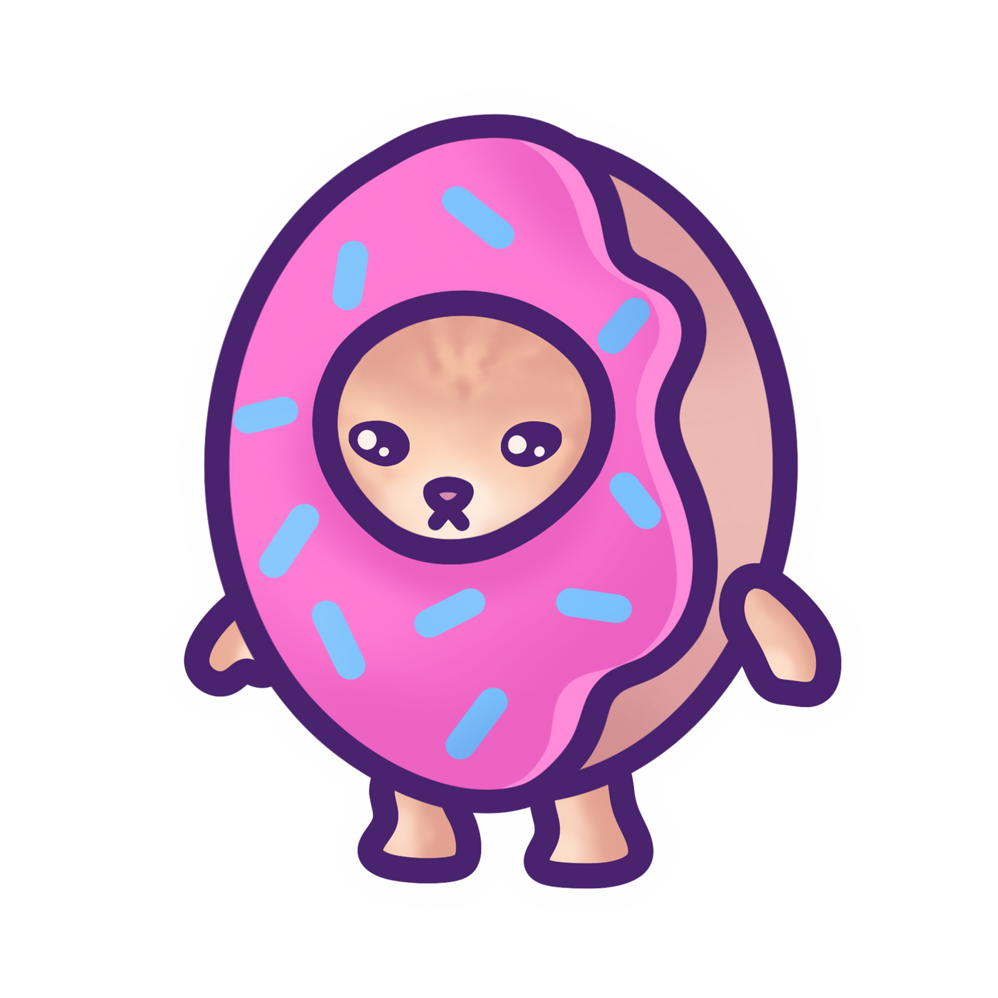 Donut Cat Meme Vinyl Sticker | Snack Cats Collection