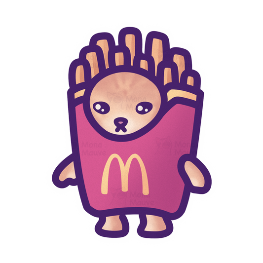 Fries Cat Meme Vinyl Sticker | Snack Cats Collection