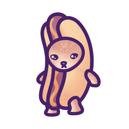 Hot Dog Cat Meme Vinyl Sticker | Snack Cat Collection