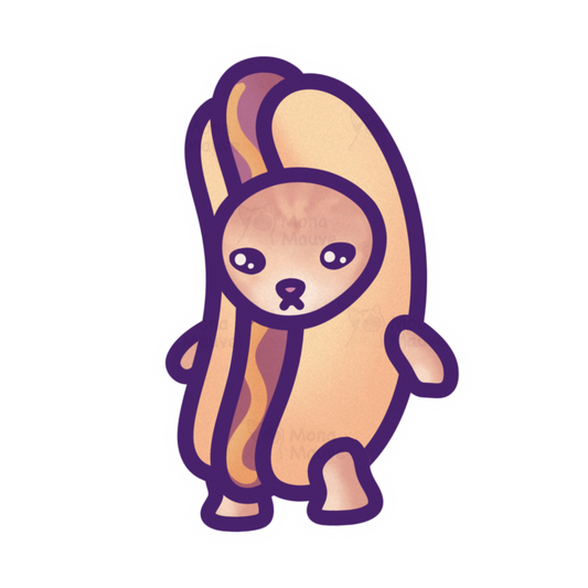 Hot Dog Cat Meme Vinyl Sticker | Snack Cat Collection