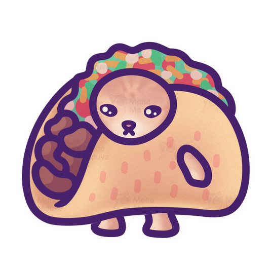 Taco Cat Meme Vinyl Sticker | Snack Cats Collection