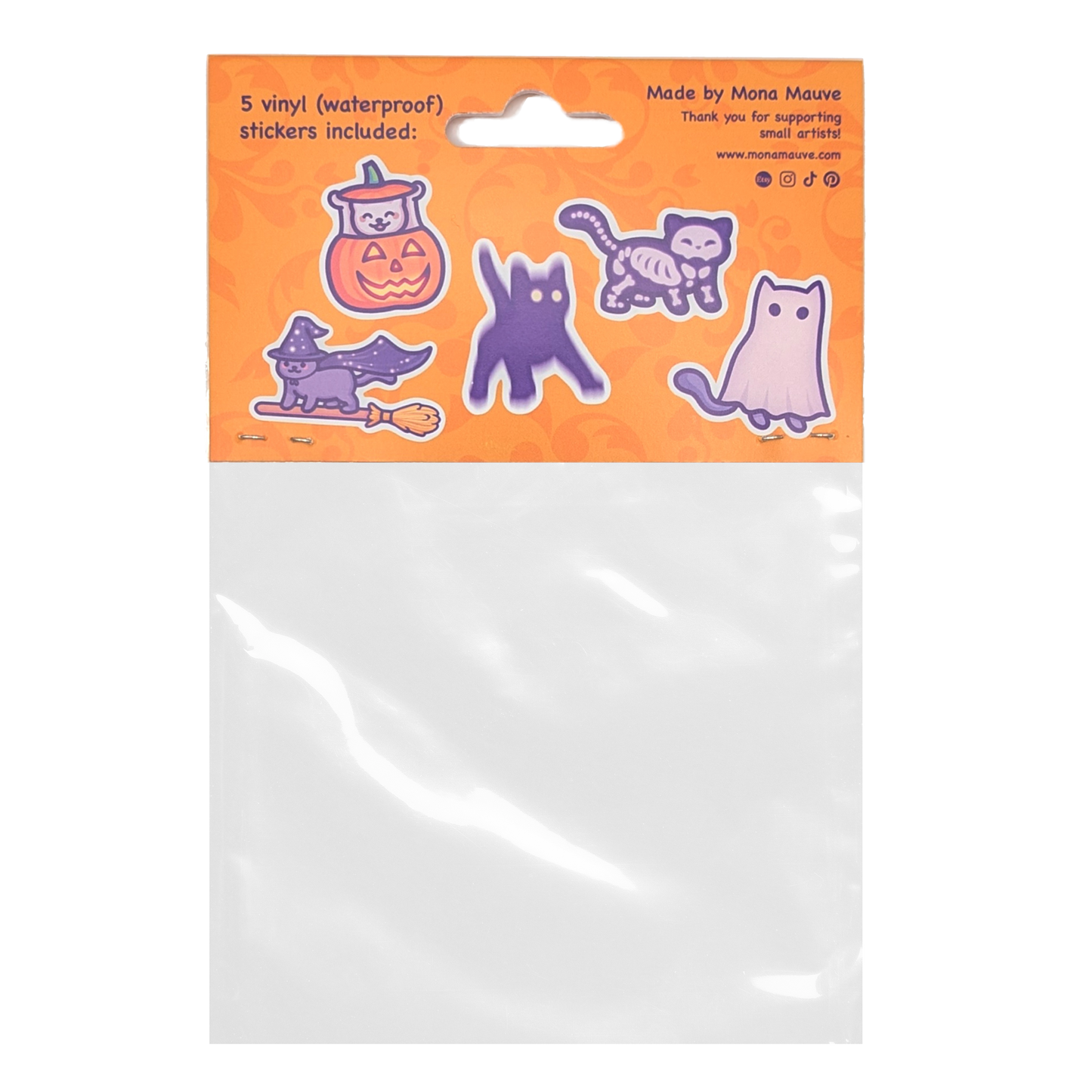 Spooky Cats Sticker Pack | Halloween Vinyl Stickers