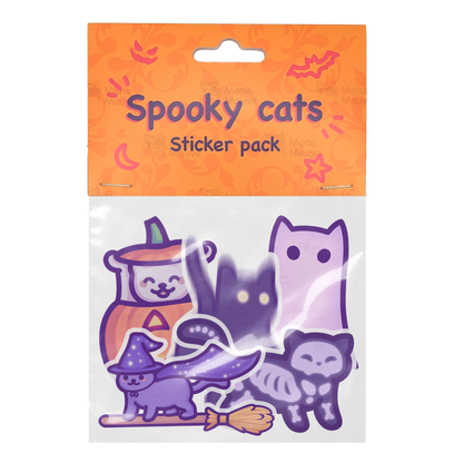 Spooky Cats Sticker Pack | Halloween Vinyl Stickers