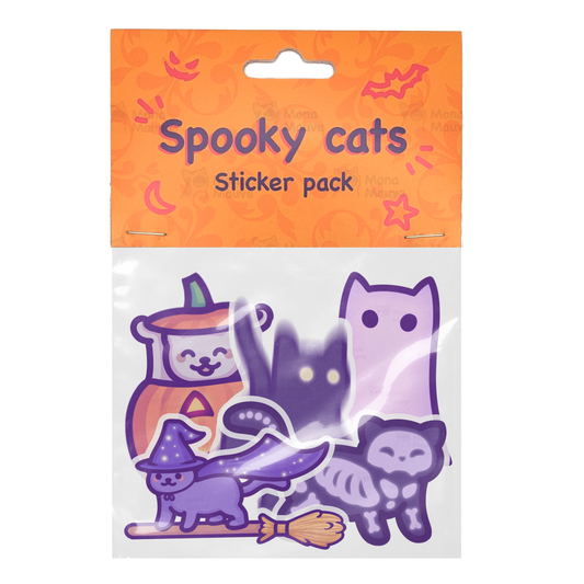 Spooky Cats Sticker Pack | Halloween Vinyl Stickers