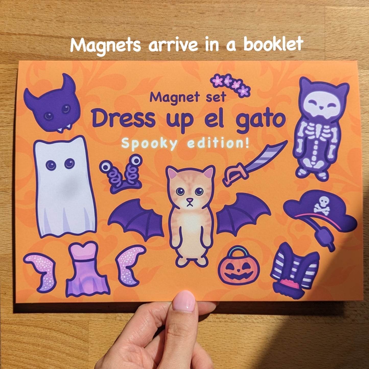 Halloween Cat Fridge Magnet Set - Spooky Edition | Dress Up Game | El Gato & 6 Costumes