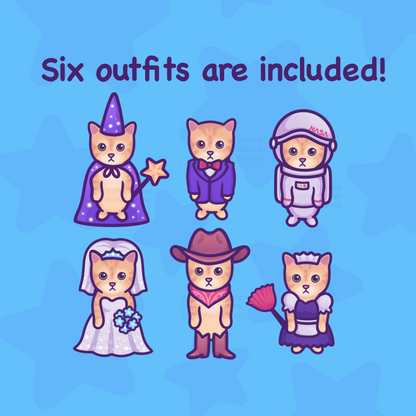 Funny Cat Fridge Magnet Set | Dress Up Game | El Gato & 6 Outfits