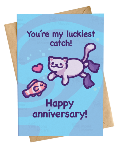 You're My Luckiest Catch! | Cute Anniversary Card